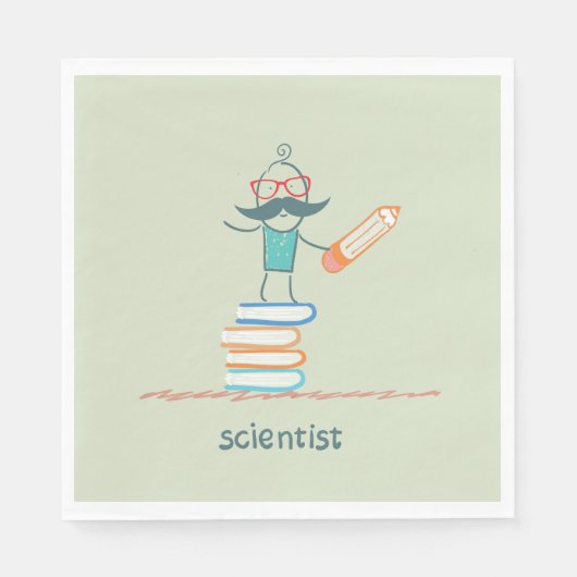 Wissenschaftler Stehend Serviette (Vorderseite)