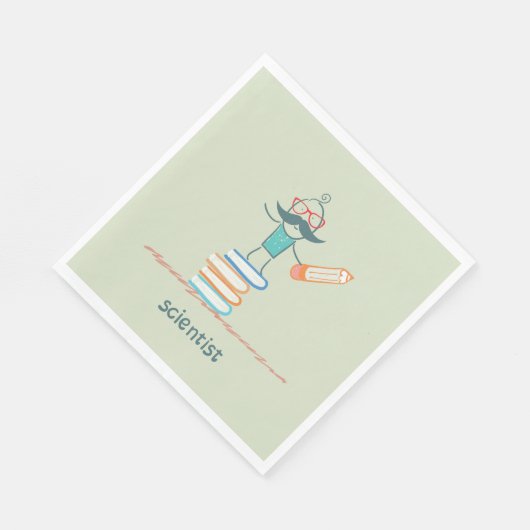 Wissenschaftler Stehend Serviette (Ecke)