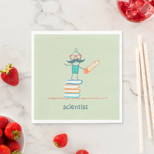 Wissenschaftler Stehend Serviette