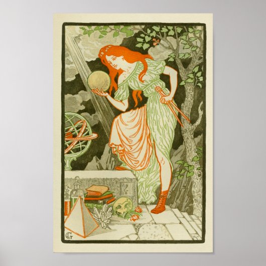 Wissenschaftlerin Globe Pyramid Print Poster (Vorne)