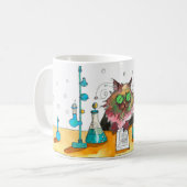 Wissenschaftlerin Katze Tasse, Geschenk für Wissen Kaffeetasse (Vorderseite Links)