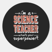 WissenschaftlerinLehrerinSuperwerFunny Nerd Pride Runder Aufkleber (Vorderseite)