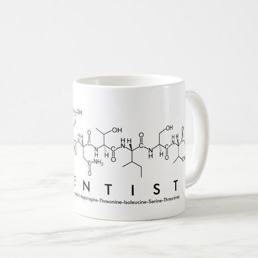 Wissenschaftlerpeptid-Wort-Tasse Kaffeetasse (VorderseiteRechts)