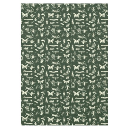 Wissenschaftliche antike Bugs Insekten Creme und G Tischdecke (Vorderseite)