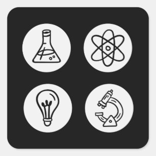 Wissenschaftliche Elemente Quadratischer Aufkleber