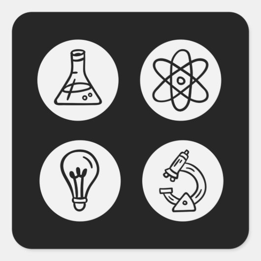 Wissenschaftliche Elemente Quadratischer Aufkleber (Vorderseite)