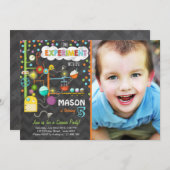 Wissenschaftliche Experimente Einladung zur Geburt (Vorne/Hinten)