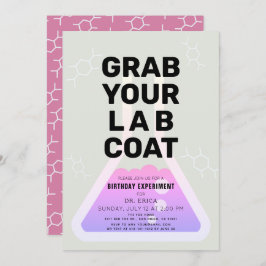Wissenschaftliche Experimentierflasche Neon Pink G Einladung