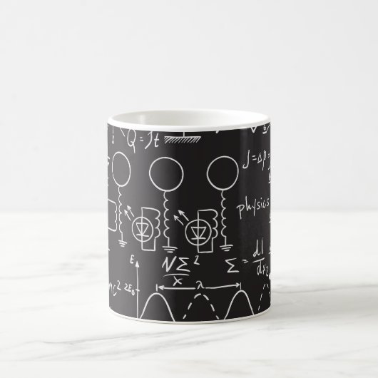 Wissenschaftliche Formeln: Chalkboard-Berechnungsm Kaffeetasse (Mittel)