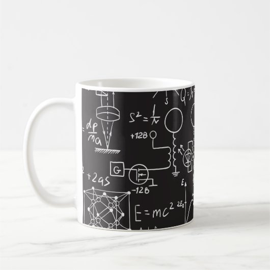 Wissenschaftliche Formeln: Chalkboard-Berechnungsm Kaffeetasse (Links)