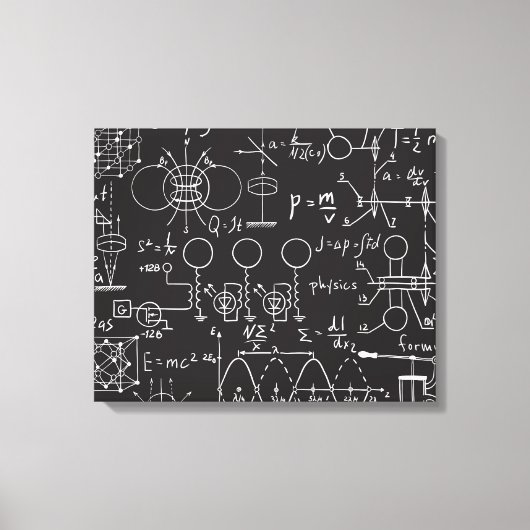 Wissenschaftliche Formeln: Chalkboard-Berechnungsm Leinwanddruck (Vorderseite)