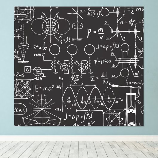 Wissenschaftliche Formeln: Chalkboard-Berechnungsm Leinwanddruck (Insitu (Holzboden))