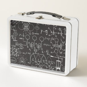 Wissenschaftliche Formeln: Chalkboard-Berechnungsm Metall Brotdose