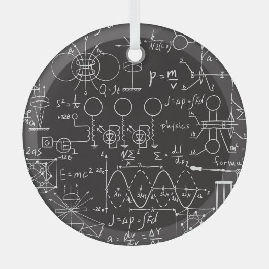 Wissenschaftliche Formeln: Chalkboard-Berechnungsm Ornament Aus Glas (Vorderseite)