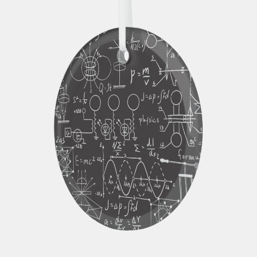 Wissenschaftliche Formeln: Chalkboard-Berechnungsm Ornament Aus Glas (Vorderseite links)