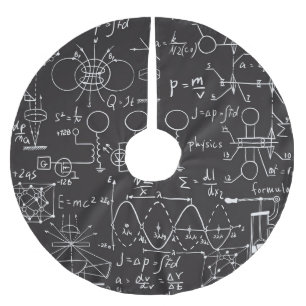 Wissenschaftliche Formeln: Chalkboard-Berechnungsm Polyester Weihnachtsbaumdecke