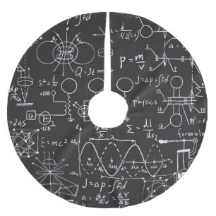 Wissenschaftliche Formeln: Chalkboard-Berechnungsm Polyester Weihnachtsbaumdecke