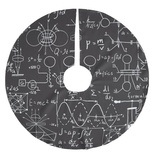 Wissenschaftliche Formeln: Chalkboard-Berechnungsm Polyester Weihnachtsbaumdecke (Vorderseite)