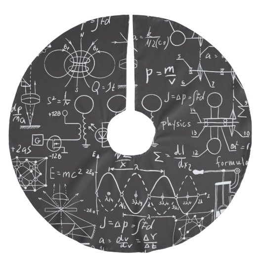 Wissenschaftliche Formeln: Chalkboard-Berechnungsm Polyester Weihnachtsbaumdecke (Vorderseite)