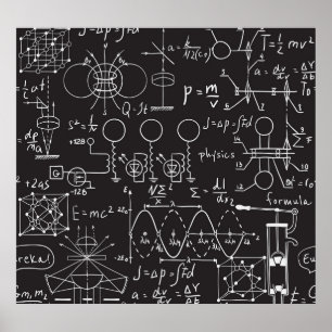 Wissenschaftliche Formeln: Chalkboard-Berechnungsm Poster