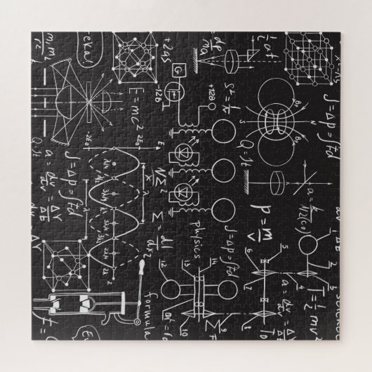 Wissenschaftliche Formeln: Chalkboard-Berechnungsm Puzzle (Horizontal)