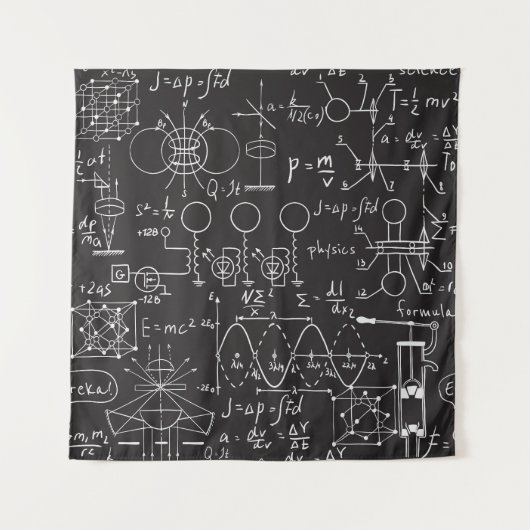 Wissenschaftliche Formeln: Chalkboard-Berechnungsm Wandteppich (Vorderseite)