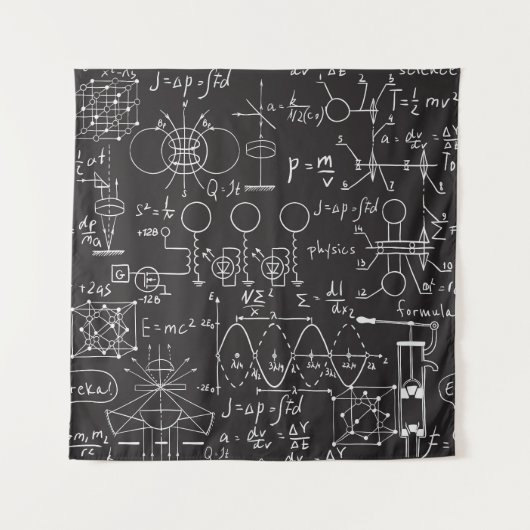 Wissenschaftliche Formeln: Chalkboard-Berechnungsm Wandteppich (Vorderseite)