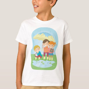 Wissenschaftliche Naturstudie für Kinder im Regen T-Shirt