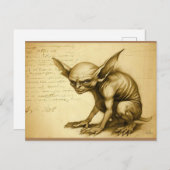 wissenschaftliche Skizze fantastischer Lebewesen Postkarte (Vorne/Hinten)