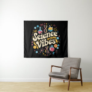 Wissenschaftliche Vibes Groovy Erster Schultag nac Wandteppich