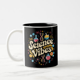 Wissenschaftliche Vibes Groovy Erster Schultag nac Zweifarbige Tasse
