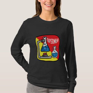 Wissenschaftlicher Ausspruch mit Reagenzglas über  T-Shirt