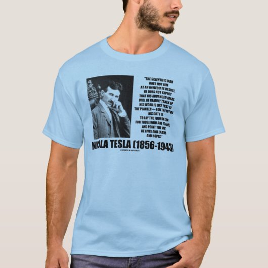 Wissenschaftlicher Mann Nikola Teslas zielt nicht T-Shirt (Vorderseite)