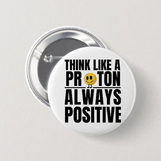 Wissenschaftlicher Nerd positiver Proton Chemie Le Button (Vorne & Hinten)
