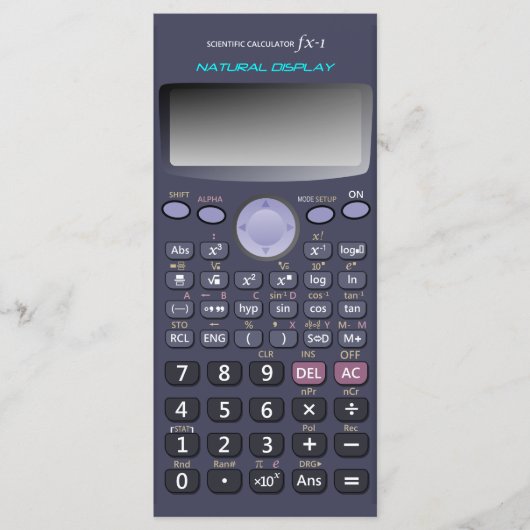 Wissenschaftlicher Rechner Menükarte (Vorderseite)