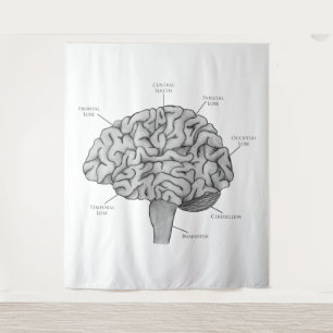 Wissenschaftliches Gehirn Wandteppich