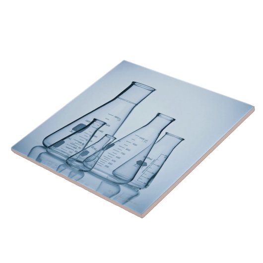 Wissenschaftliches Glaswarenblau Fliese (Seite)