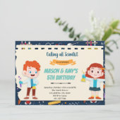 Wissenschaftliches Kind-gemeinsames Party Einladung (Stehend Vorderseite)