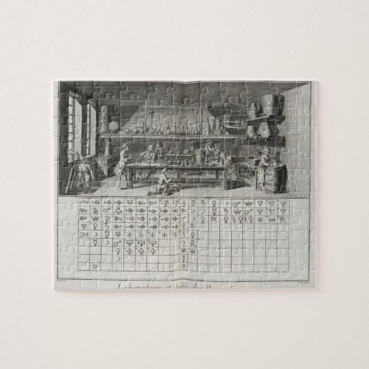 Wissenschaftliches Labor und Tabelle der Puzzle (Horizontal)