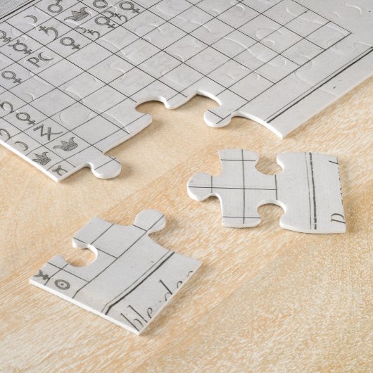 Wissenschaftliches Labor und Tabelle der Puzzle (Seite)