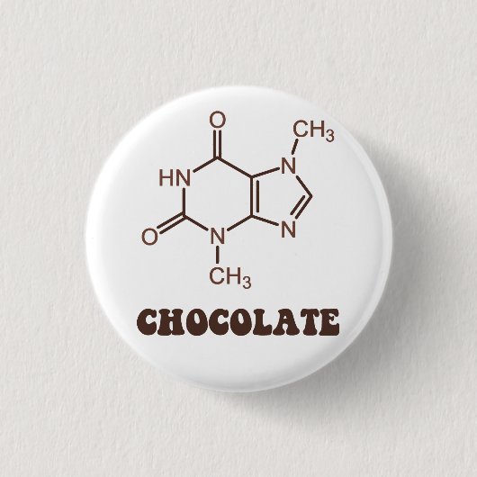 Wissenschaftliches Schokoladenelement Theobrominmo Button (Vorderseite)