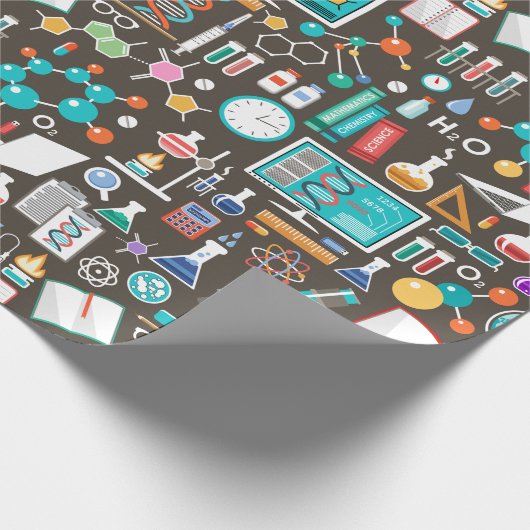 Wissenschafts-/Chemie-Muster Geschenkpapier (Ecke)