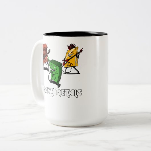 Wissenschafts-Chemie-Schwermetall-NerdGeek Zweifarbige Tasse (Vorderseite Links)