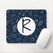 Wissenschafts- / Chemiemuster-Monogramm Mousepad (Mit Mouse)