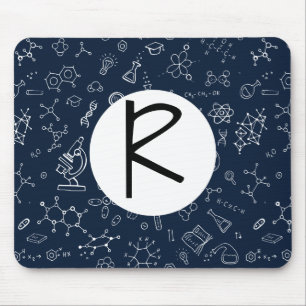 Wissenschafts- / Chemiemuster-Monogramm Mousepad