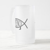 Wissenschafts-Fische Mattglas Bierglas (Vorderseite Links)