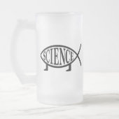 Wissenschafts-Fische Mattglas Bierglas (Links)