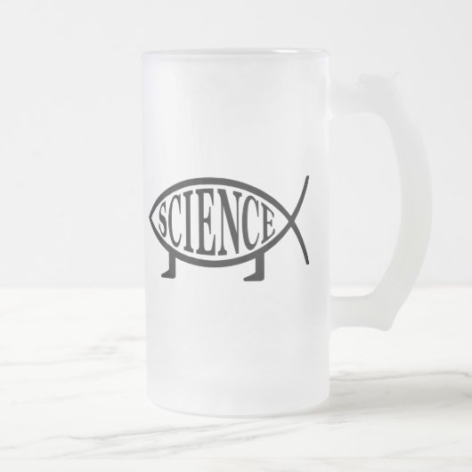 Wissenschafts-Fische Mattglas Bierglas (Rechts)