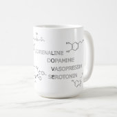 Wissenschafts-Geeky chemische Struktur der Liebe Kaffeetasse (VorderseiteRechts)
