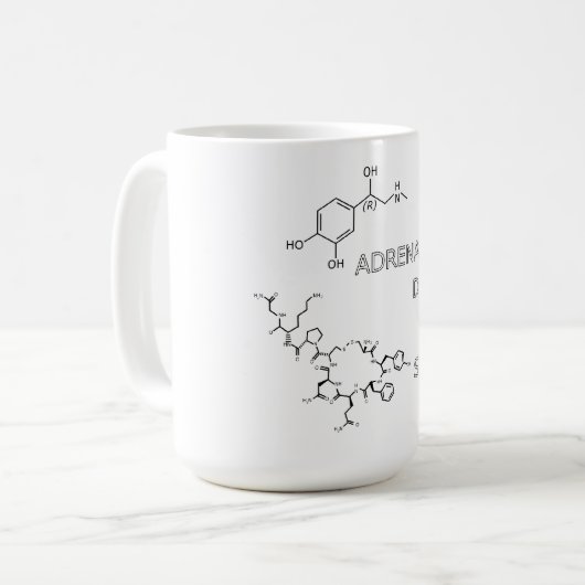 Wissenschafts-Geeky chemische Struktur der Liebe Kaffeetasse (Vorderseite Links)